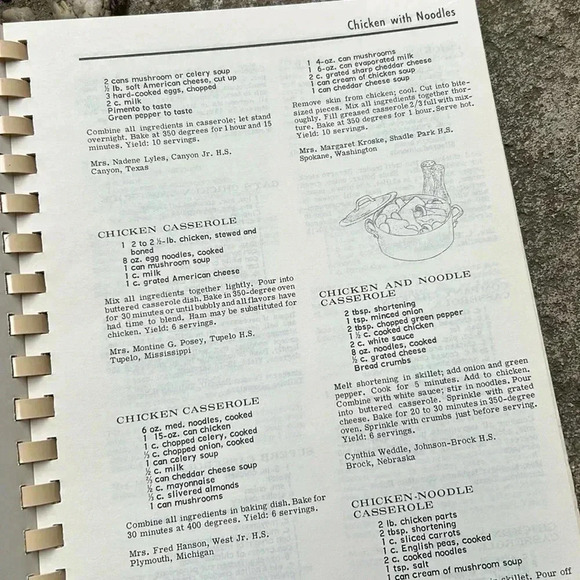 Vintage Our Favorite Casseroles Cookbook Recipes Home Ec Teachers Cookbook 1969 - Picture 8 of 12